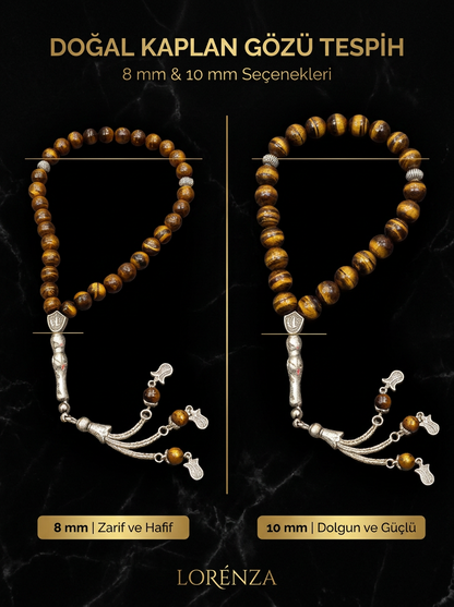 Prestige | Kaplan Gözü Doğal Taş Tespih  - Orijinallik Sertifikası ⭐