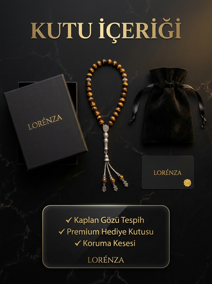 Prestige | Kaplan Gözü Doğal Taş Tespih  - Orijinallik Sertifikası ⭐
